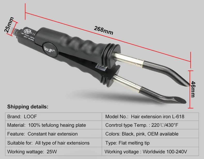Fusion Heat Connector Hair Extension Iron Keratin Bonding Tools Fusion Heat Connector Machine Temperature Application Tools Kit