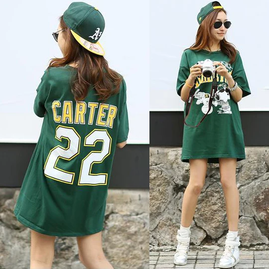 

2017 Summer Tops Cartoon Numbers Women Clothing Letter Printed Harajuku T Shirt Green Female T-shirt Loose Cotton Femme Tees