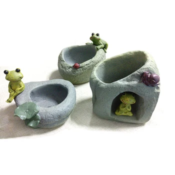 

1Pc Zen Style Frog Resin Succulent Plants Pots Mini Flower Pot Decorative Desktop Nursery Pot Garden Supplies Home Decoration