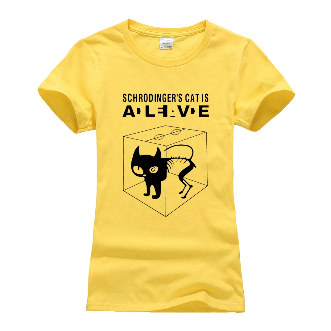 De algodón de manga corta Camisetas Mujer camiseta divertida mujeres el gato de Schrodinger camisetas casuales de verano de 2018 la teoría del Big Bang T camisa De algodón de manga corta Camisetas Mujer camiseta divertida mujeres el gato de Schrodinger camisetas casuales de verano de 2018 la teoría del Big Bang T camisa