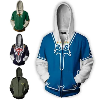 

The Legend of Zelda: Breath of the Wild Man Tops Full Zip Hoodies Casual Cool Coat Jacket Fashion Sweatshirts Cosplay