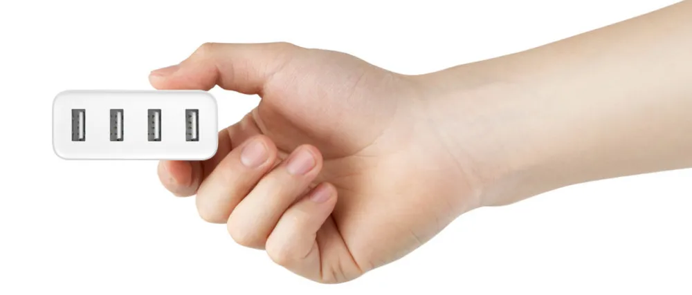 Оригинальное Xiaomi mi зарядное устройство 4 USB порта с американской вилкой для Iphone samsung Xiao mi lenovo Meizu huawei MP3 MP4 смартфон