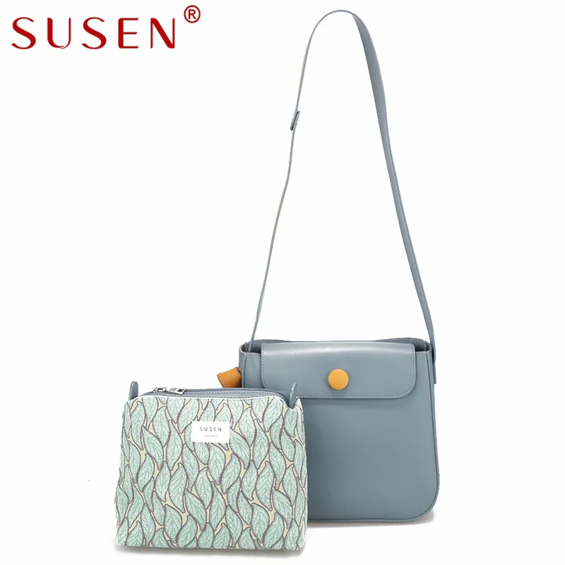 Susen 9021 high quality College Literature Hit color Adjustable strap Print Shoulder Messenger 2ps font b