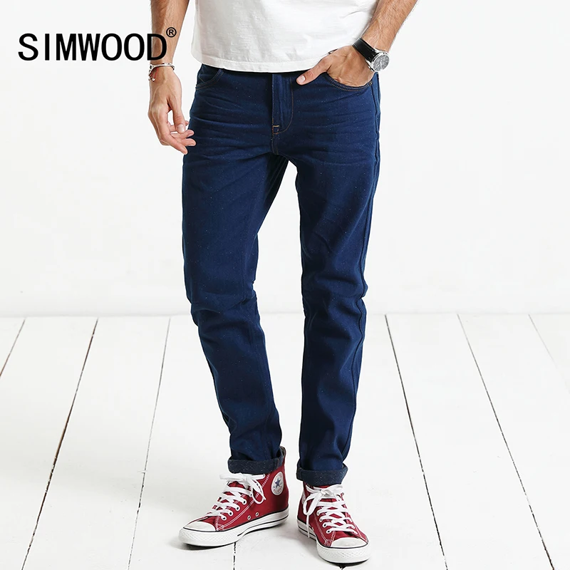 SIMWOOD 2019 Новинка весны джинсы Для мужчин 100% натуральный хлопок в белый горошек