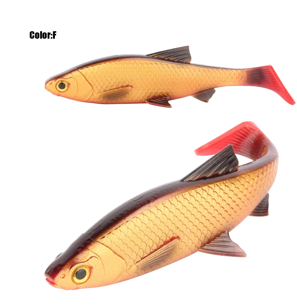 RoseWood 1pc 40g84g Perfect T-Style Tail 3D Scanned Soft Fishing Lure + 1PC Double VMC Hooks With Screw Connector For Big Game  (10)