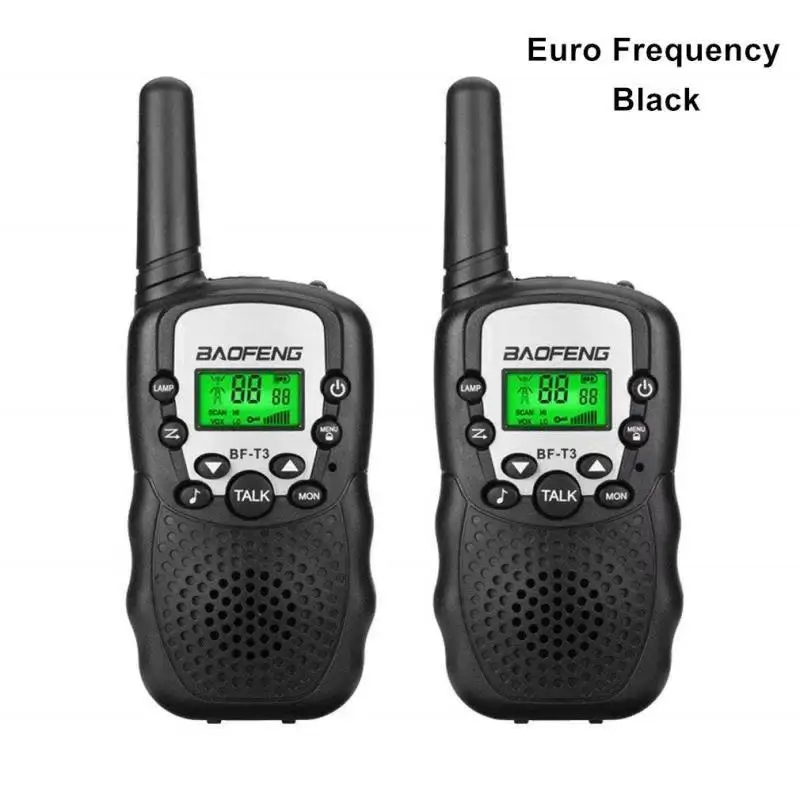 BLACK Eur 2 шт. Baofeng BF-T3 рация лучший подарок для детей радио мини портативный T3 беспроводной двухстороннее радио детская игрушка Woki Toki - Цвет: BLACK Eur