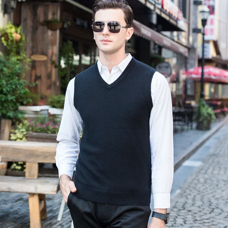  MACROSEA High-end 96.3% Cashmere Men's Cashmere Sweater Men's Formal Business Sweaters Office Wear 