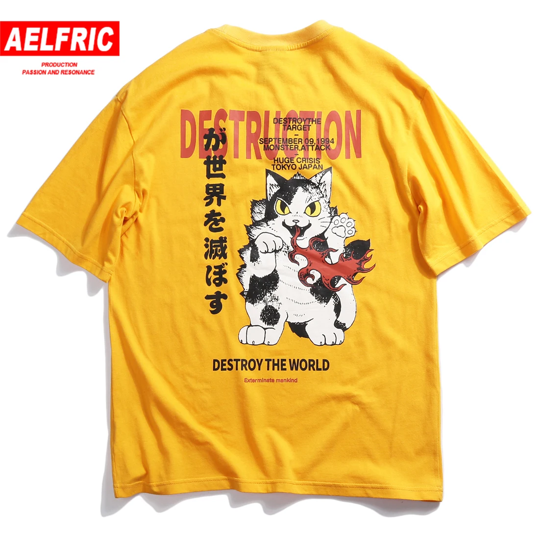 Aelfric 2019 футболка в стиле хип хоп женская с японским котом Harajuku уличная коротким