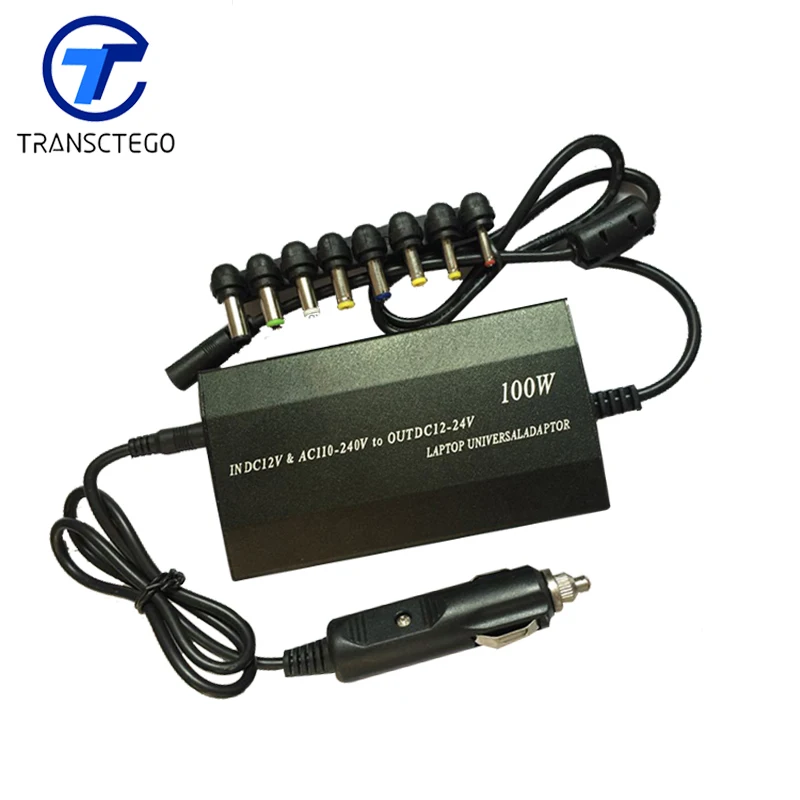 TRANSCTEGO Notebook Power Car Charger adapter 100W 12V USB universal