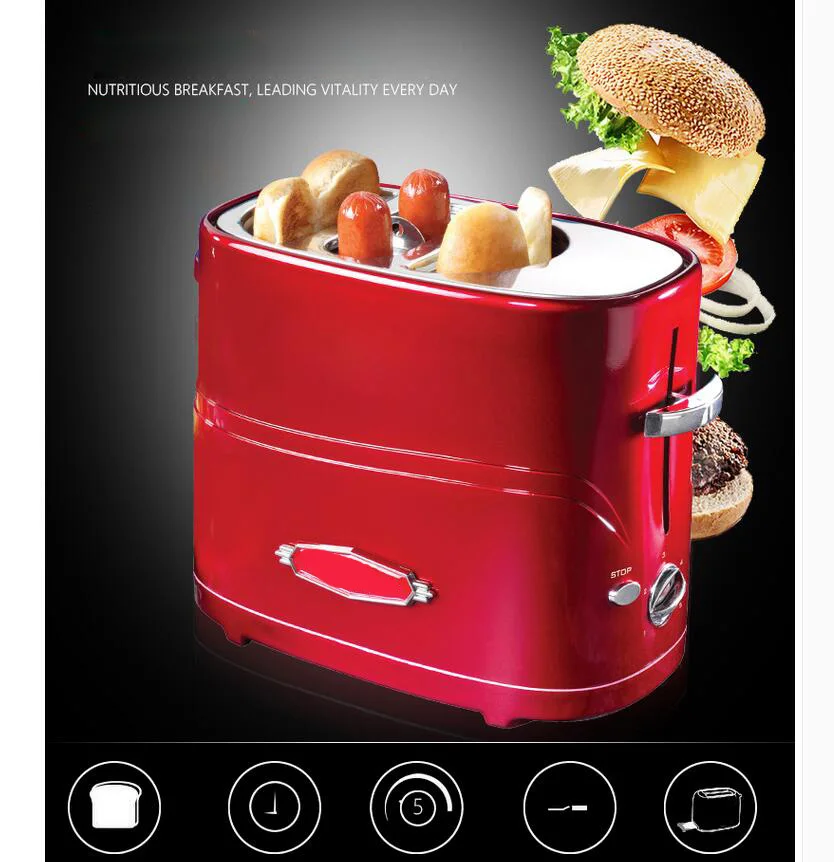 

Removable Pop-up Hot Dog Toaster Bread Maker with Tong