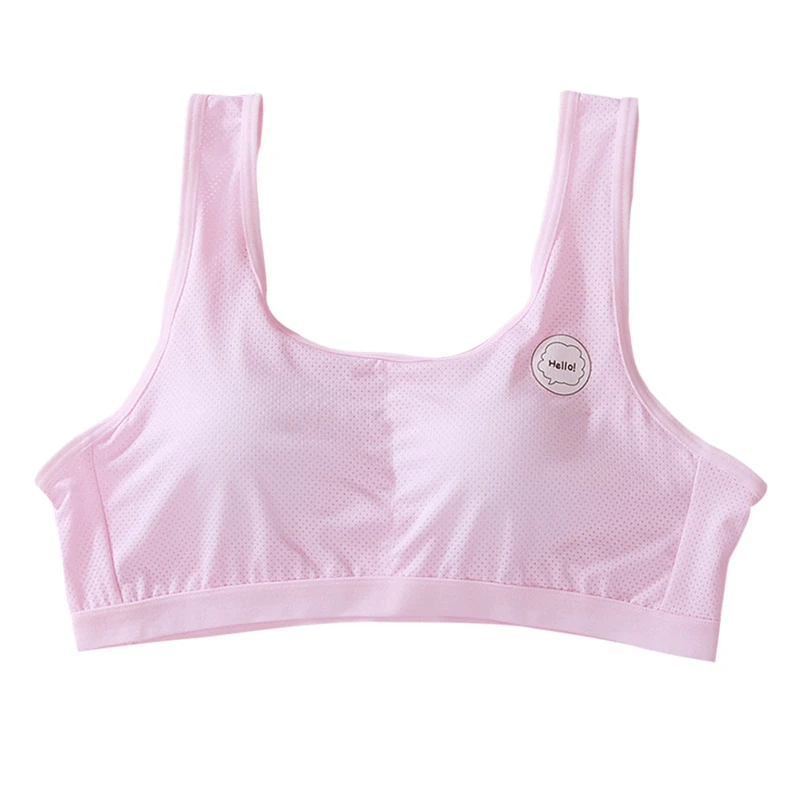 Girls Bra Girls Summer Letter Print Seamless Training Bra Teenage Soft Cotton Underwear