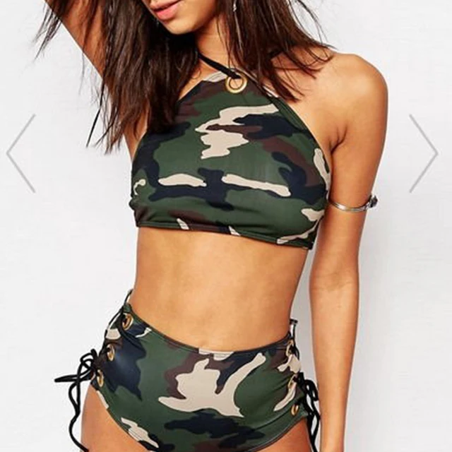 Any Other Marriage Agency So Army Print Bikini