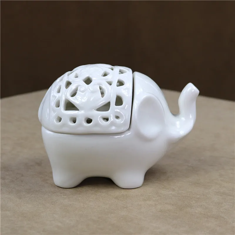 Вырезная фарфоровая свеча в виде слона декоративная керамика слон миниатюрная