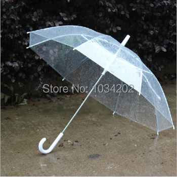 

100PCS Wholesale Transparent Umbrellas Clear PVC Umbrellas Long Handle Umbrellas Rainproof DHL Fedex Free Shipping