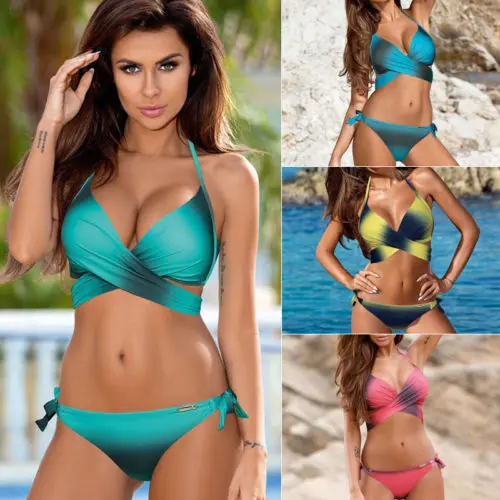 

Hirigin Bikinis Set Swimwear Women Bandage Push-Up Padded Binikis Triangle Bottom Swimsuits Women Bathing Suits Beachwear