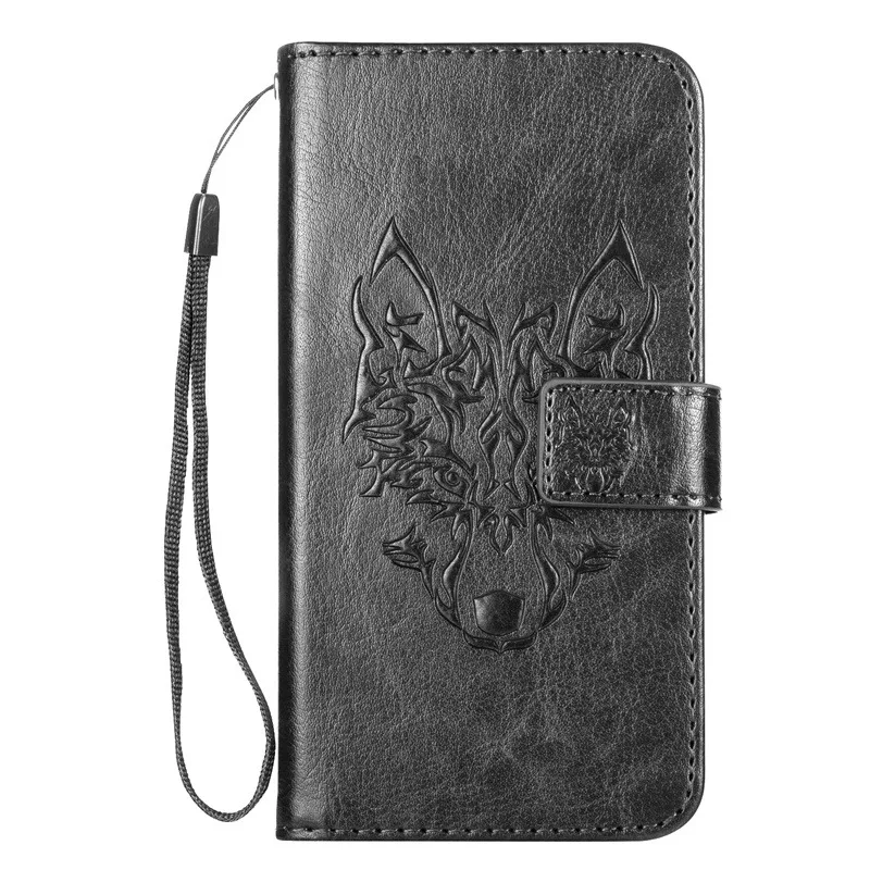 Классический чехол-бумажник GUCOON для INOI 2 1 3 5i 5x Lite power PU кожаный Винтажный чехол с откидной крышкой Магнитный модные телефонные шкафы - Цвет: Wolf Black