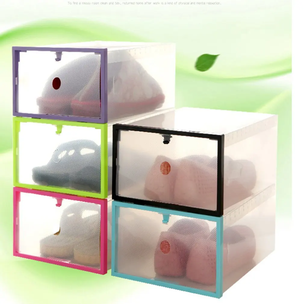 

Shoe Rack Clear Plastic Stackable Transparent Shoe Box Shoes Storage Box Drawer Creative zapatero organizador de zapatos hot