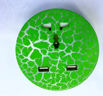 

Wholesale 2*USB Ice Crack Smart Desktop Socket Wall socket with led light
