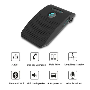 

Wireless Car Bluetooth 5.0 Voice Broadcast Sun Visor Speaker Receiver Phone Navigation Bluetooth Handsfree Device Car Kit