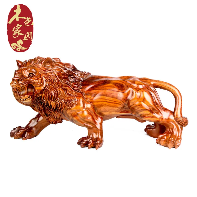 Rosewood lion decoration wood carving myanmar huali wood crafts carved