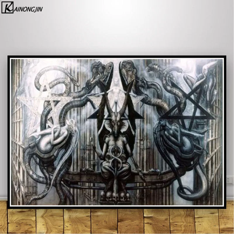 

Posters and Prints Hr Giger Li II Alien Poster Horror Artwork Retro Canvas Painting Wall Art Picture for Living Room Home Decor