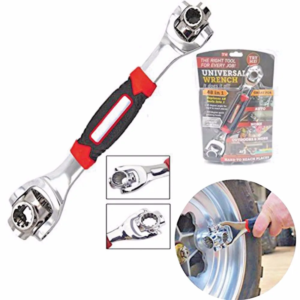 

48 in 1 Tiger Wrench Wrench Tools Socket Works with Spline Bolts Torx 360 Degree 6-Point Hexagons Socket Car Repair Tool #279301