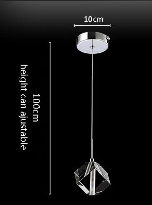Прозрачный хрустальный светодиодный подвесной светильник для столовой, бара, современные модные лампы для дома, гостиной, простой креативный светильник - Цвет корпуса: 1 light