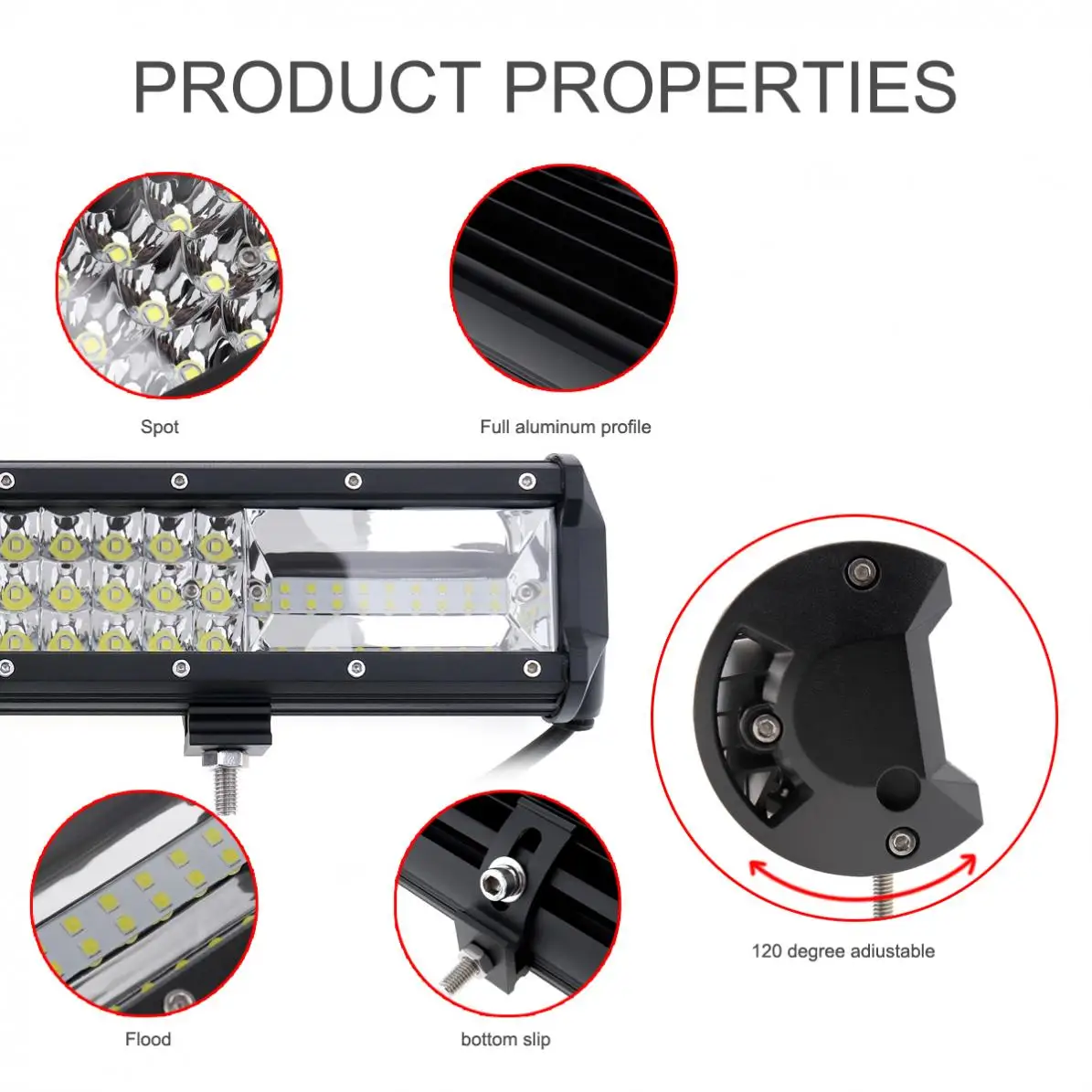 7INCH 360W LED LIGHT BAR SPOT FLOOD COMBO BEAM TRI ROW SUV 4WD DRIVING OFFROAD 7INCH 360W LED LIGHT BAR SPOT FLOOD COMBO BEAM TRI ROW SUV 4WD DRIVING OFFROAD