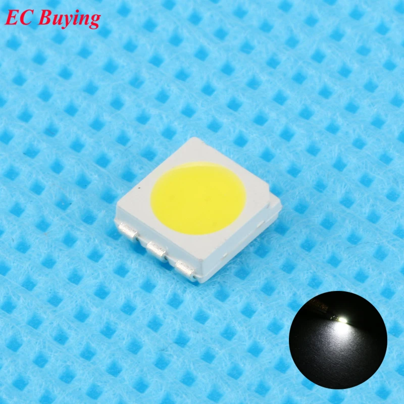 50 шт. Ультра яркий 5050 LED SMD белый Чип поверхностного монтажа 20мА светоизлучающий