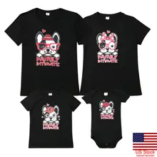 Summer Holiday New Style Family Matching Theme Vacation Shirt Cute Dog Print T Shirt Mom Mommy Daddy Dad Baby Cloth Beach Wear