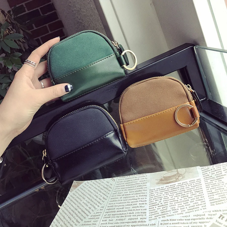 

MANFUNI 2019 New Fashion Casual Purse Female Shell Hand Take Pu Small Wallet Ladies Mini Key Bag Scrub Coin Bags