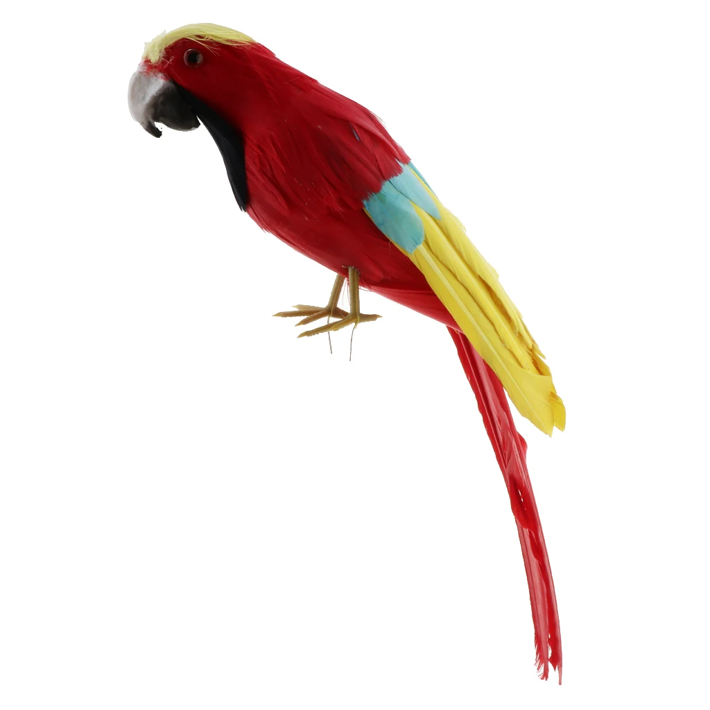 Simulation Parrot Model Artificial Feather Bird Animal Figurine Home Garden Sculptures Yard Law Ornament Decor Fancy Dress Party