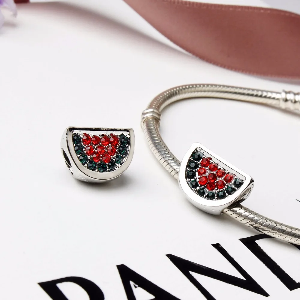 

free shipping 1pc 2017 summer watermelon bead charms Fits European pandora Charm Bracelets A557