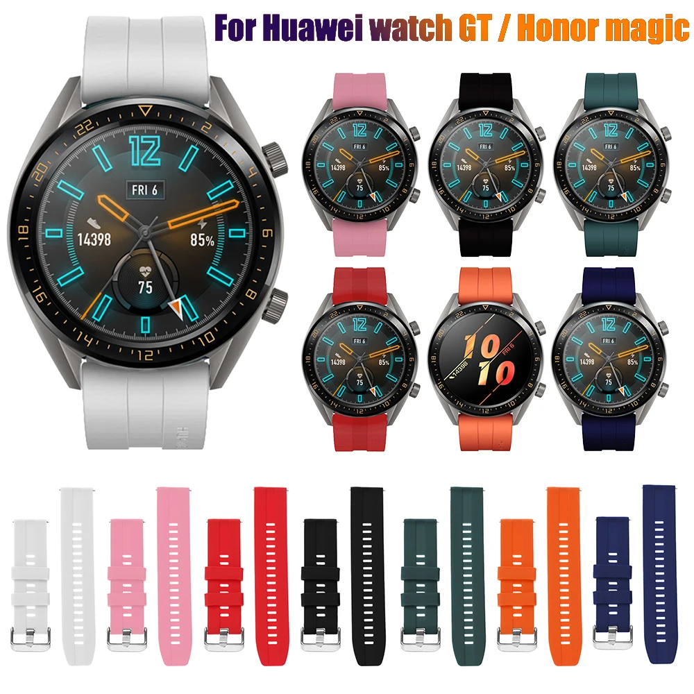 

New Fashion Soft Wristbands Classic Silicone Watch Band Bracelet Strap 22mm for Huawei Watch GT Active Elegant / Honor Magic