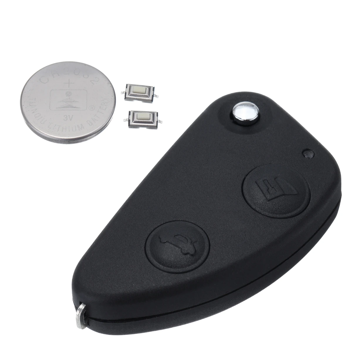 With Battery 2 Buttons Open Trunk Car Remote Key Fob Case Shell