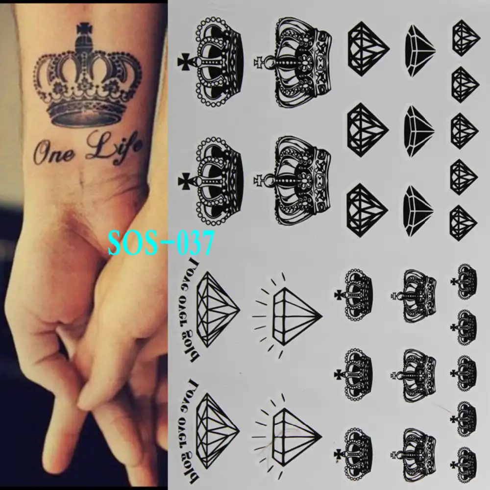 Black Tattoo Diamonds Crowns Temporary Tattoo Flash Tattoos Body Art 3d Tattoo Painting Shiny Disposable Indian Henna Tatuagem Henna Tattoo Design Stencils Art Popart Feather Aliexpress