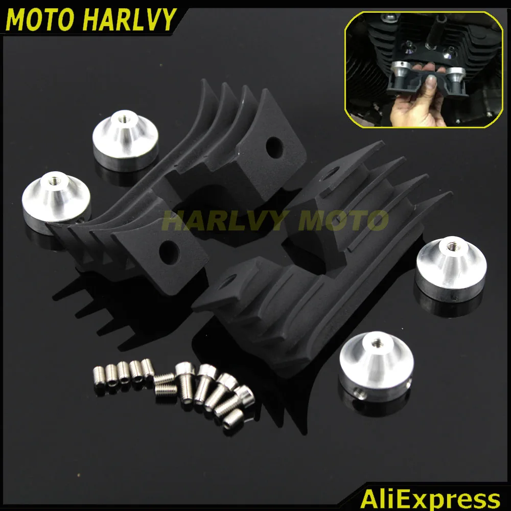

NEW Motorcycle Drag Wrinkle Black Engine Spark Plug Filled decorative cover For Harley Sportster 883 1200 2004-2014