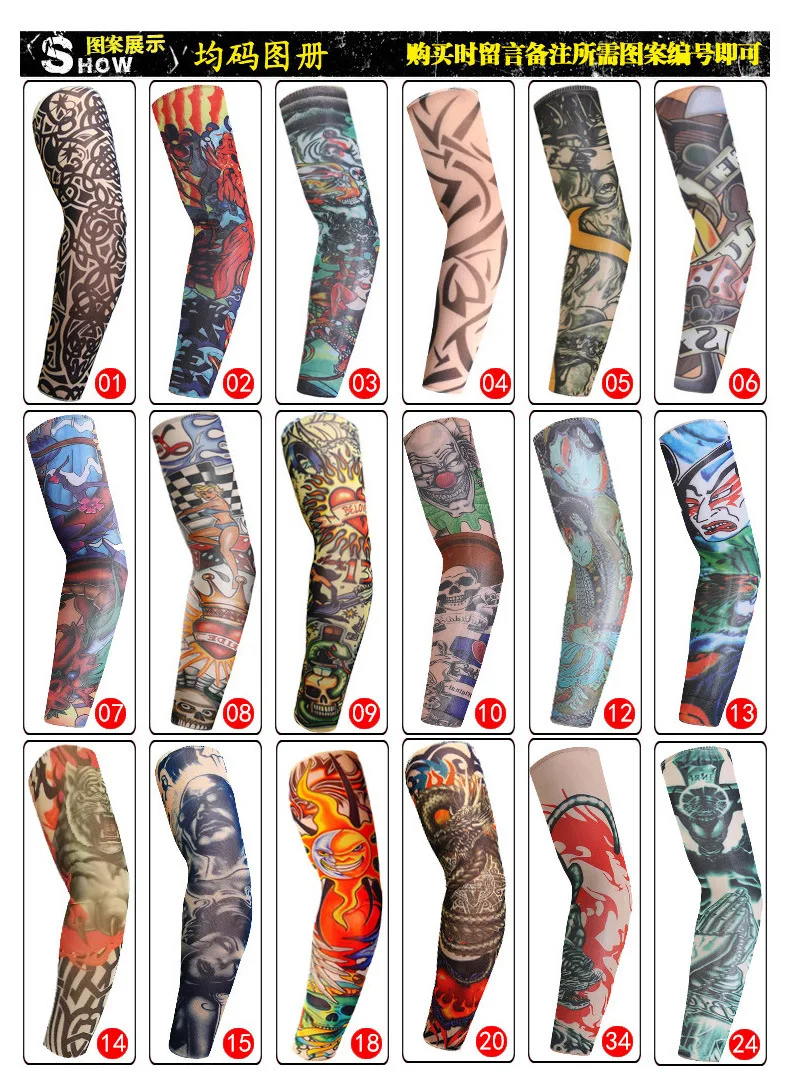 Новинка, накладная татуировка на руку, гетры, велосипедные рукава, нейлон, для мужчин и женщин, для детей, модная защита от ультрафиолета
