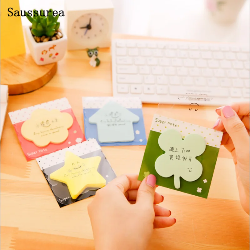 

Candy Color Memo Sticker Paper Kawaii Star Apple Bookmark Memo Sheets Pad Sticky Note School Office Supplies Korea Stationery