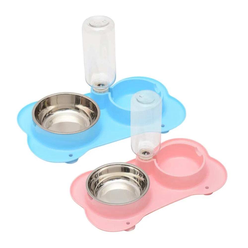 Double in 1 Pet Dog Puppy Food Bowl Puppy Travel Feeding Feeder Water