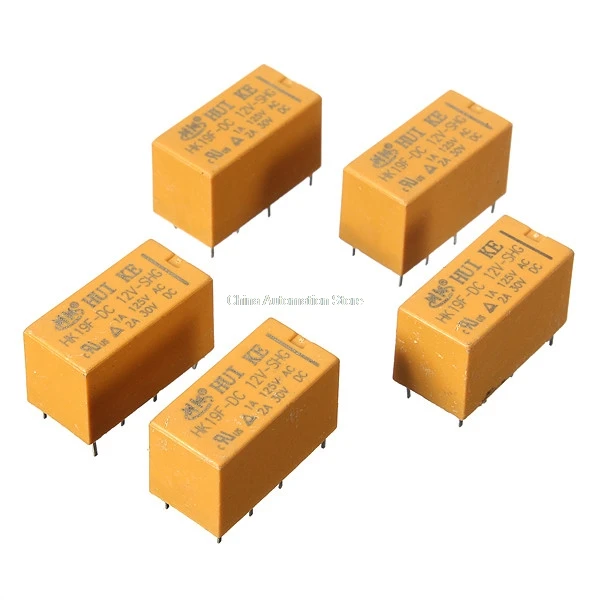 

1Pcs/lot For DC 3V 5V 9V 12V 24V SHG Coil DPDT 8 Pin 2NO 2NC Mini Power Relays PCB Type HUI KE HK19F HK19F-DC12V-SHG