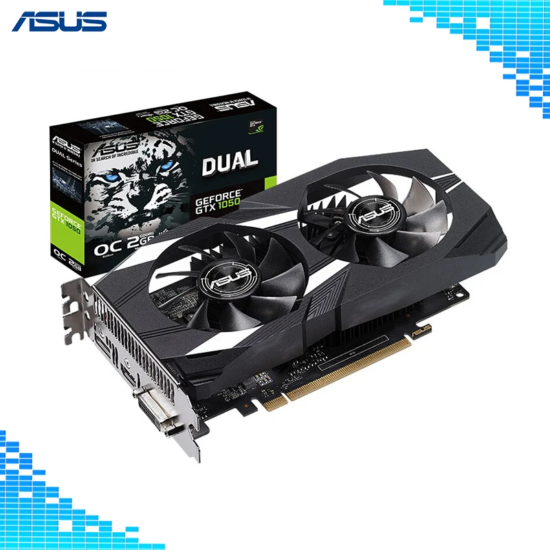 

Asus DUAL-GTX 1050-O2G-V2 Graphics Cards 128Bit GDDR5 PCI Express 3.0 16X NVIDIA GeForce GTX 1050 2G game Card