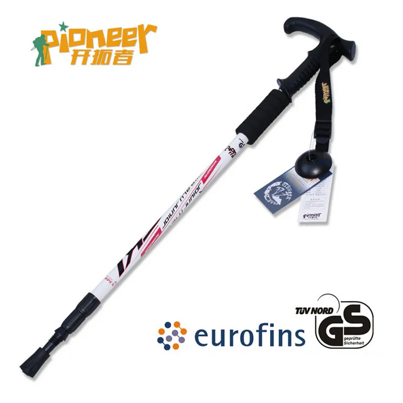 2018 عكاز الرحلات عمود تزلج عصا للمشي قابل للتعديل المشي عصا التسلق صدمة الألومنيوم تسلق التزلج التخييم تلسكوبي قصب