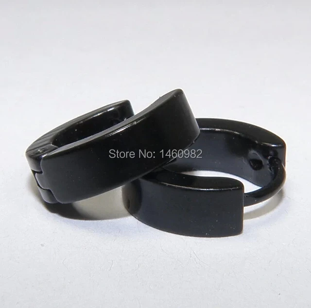 4mm Stainless Steel Solid Black Hoop Earrings Men Women S Huggie 4mm Stainless Steel Solid Black Hoop Earrings Men Women S Huggie Hoops Fashion Ye22
