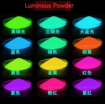 

200g mixed 2colors Phosphor Luminous Powder Coating DIY Photoluminescent Dust,Glow in Dark Powder Pigment.