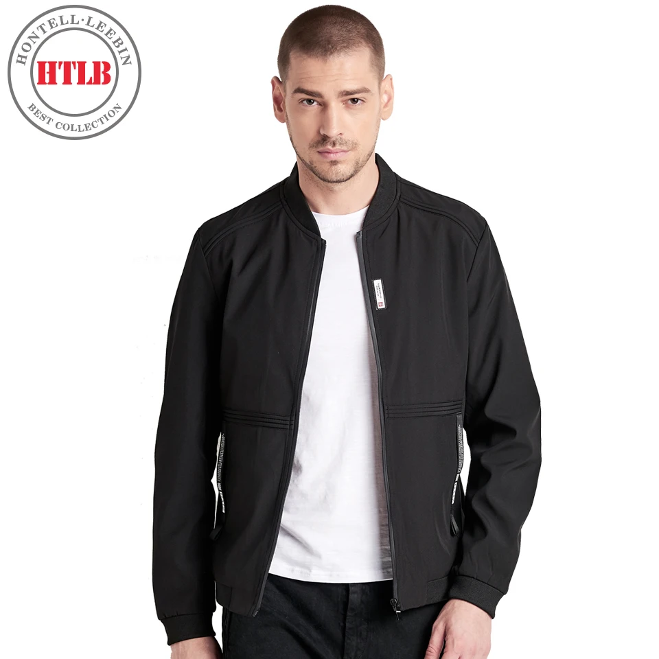 

HTLB 2018 New Spring Men's Jackets Spring Solid Fashion Coats Male Casual Slim Stand Collar Zipper Bomber Jacket Men Overcoat