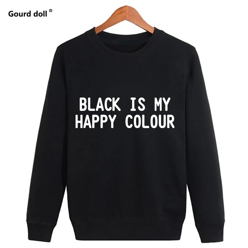 Новый осенний черный спортивный костюм с надписью is my happy color женские свитеры и