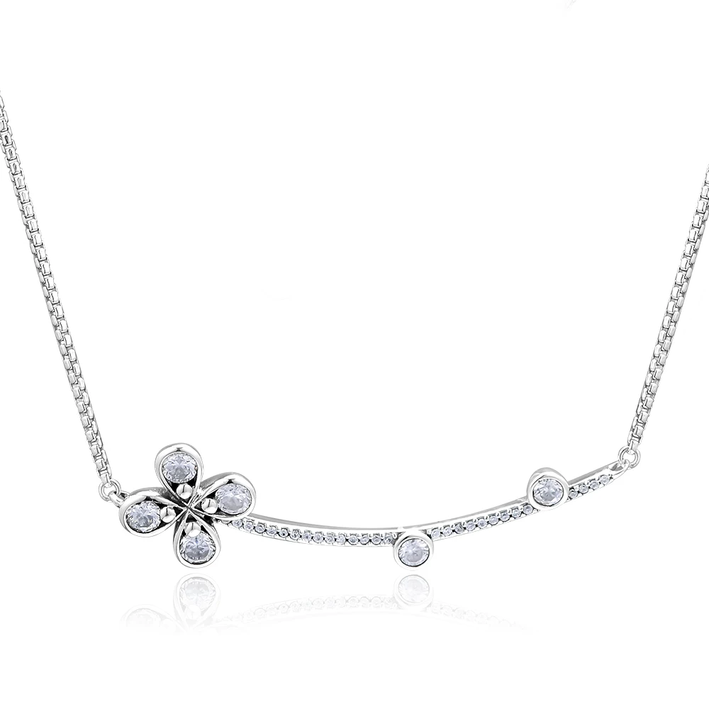 Four Petal Flower Necklaces 100% 925 