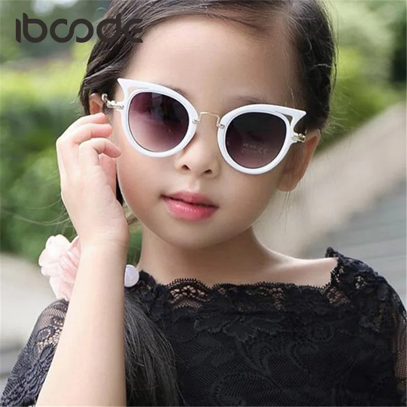 

iboode Cat Eye Brand Designer Sunglasses for Children Fashion Girl Boy Cute Sun glass Kids Gradient UV400 Kawaii Lovely Eyewear