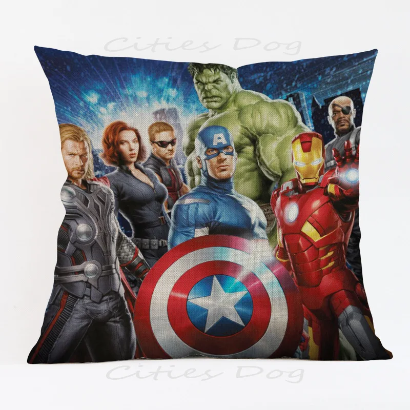

Super Hero Cushion Cover Iron avengers decoration for home office chair seat sofa kids boys room gift friend present Pillow case